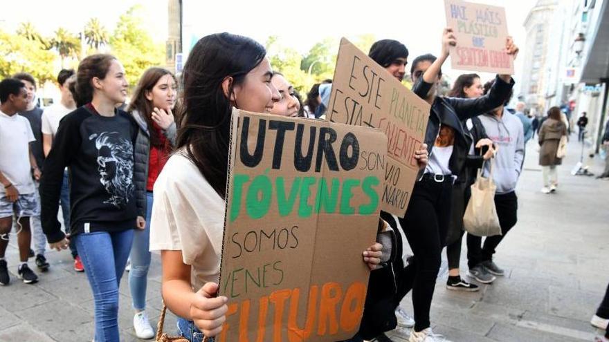 Jóvenes contra el cambio climático en A Coruña.