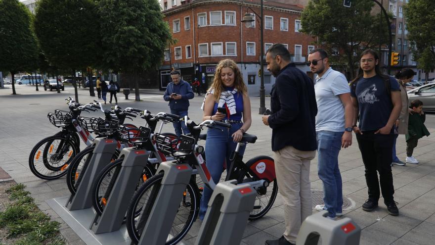 La prueba del sistema Gijón Bici, en La Calzada