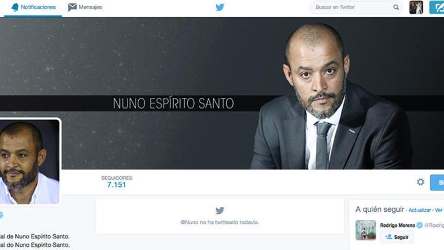 El nuevo perfil de Nuno en Twitter.