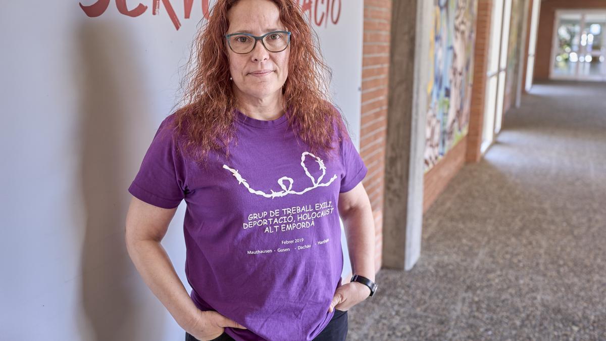Isabel Burgas, profesora del instituto Cendrassos de Figueres y miembro del Grup de Treball Exili Deportació i Holocaust de l'Alt Empordà.