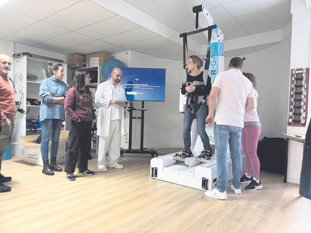 El nuevo robot de entrenamiento de la marcha del Meixoeiro.