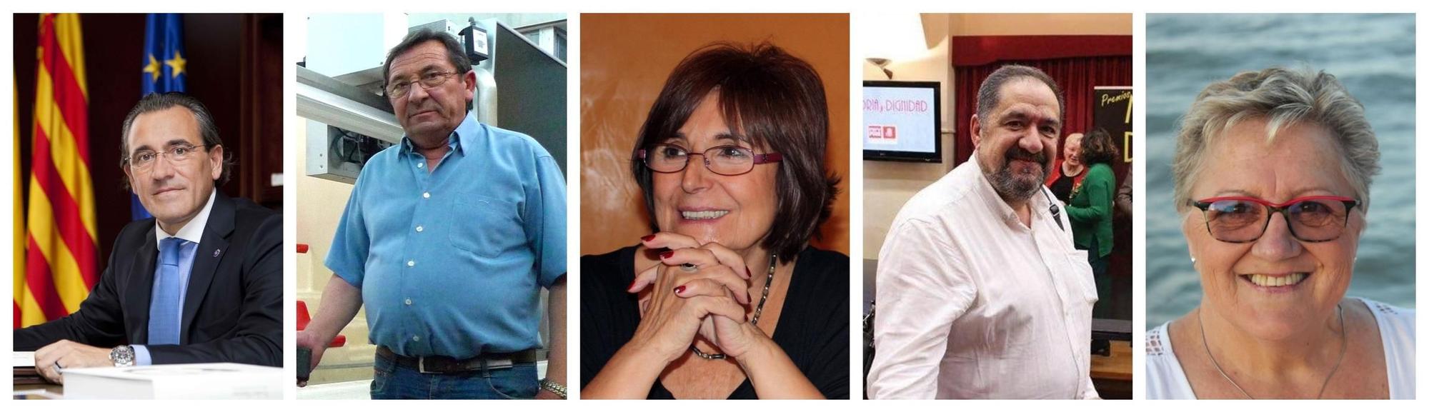 Arturo Torró, Domingo Ciurana, Àngels Moreno, Vicent Bufort y Antònia Alpuente.