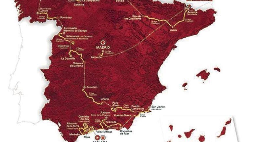 Mapa de las etapas de la Vuelta 2018.