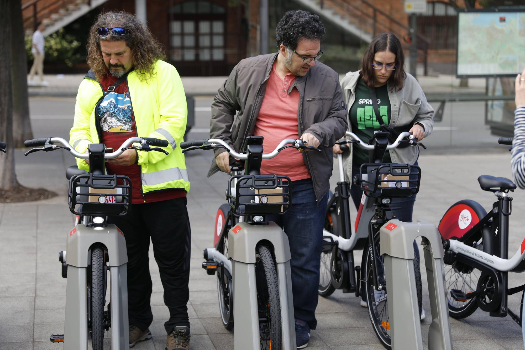 Las nuevas bicis eléctricas de Gijón arrancan su fase de pruebas