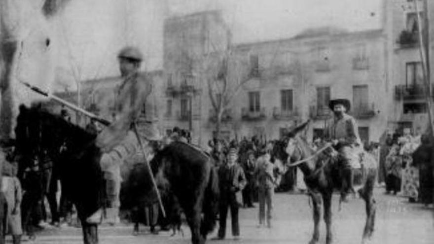 El Quixot i Sancho fotografiats pel carnaval de 1889