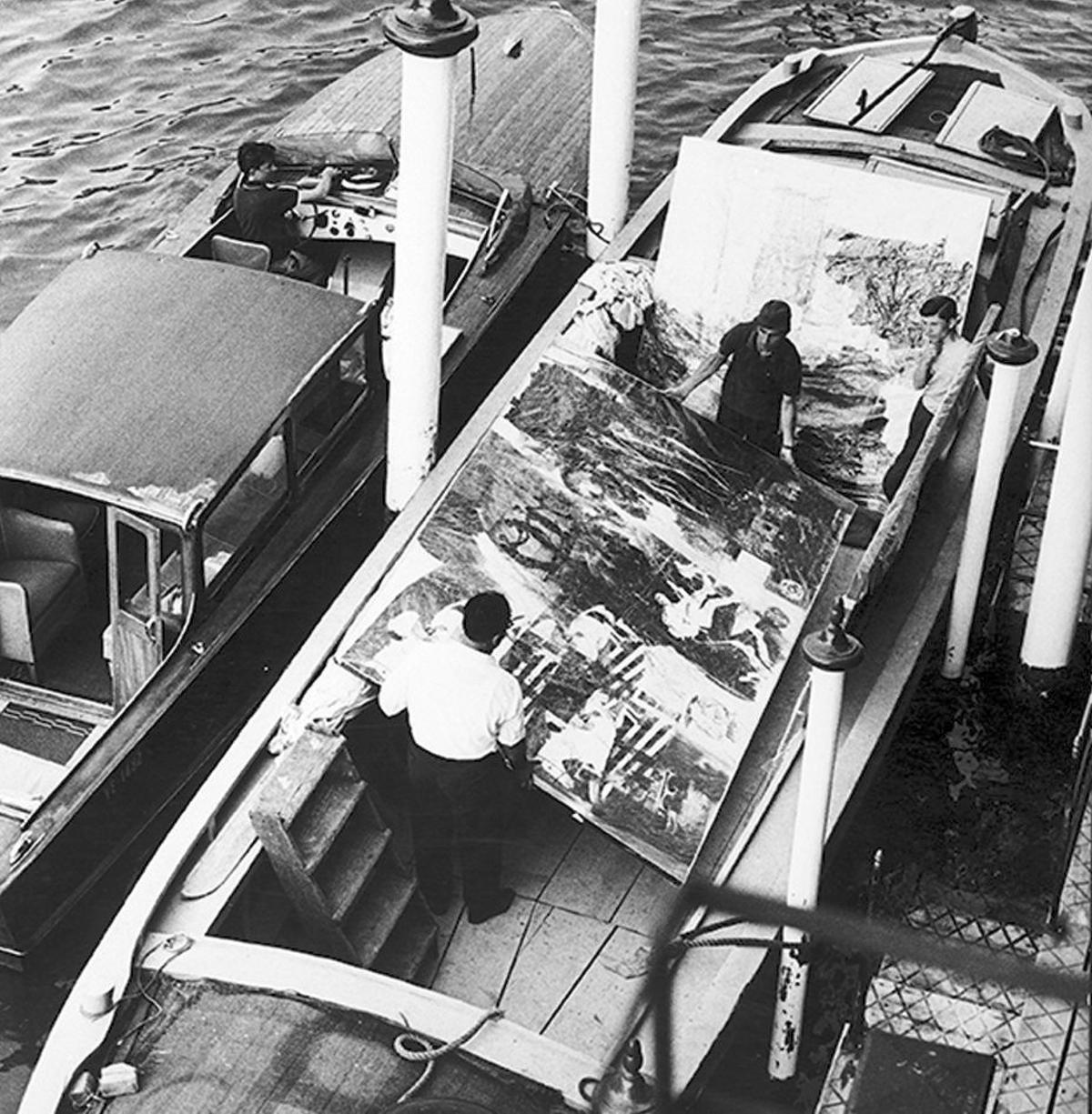 Traslado de las obras de Rauschenberg en la bienal de Venecia, 1964