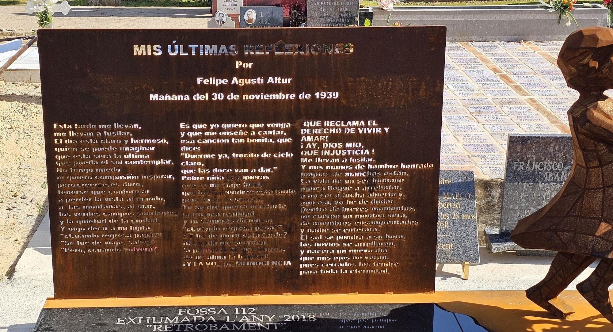 Homenaje de Tavernes de la Valldigna a los fusilados en Paterna