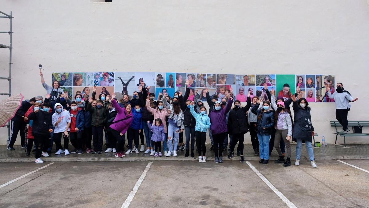 Mural con las fotografías