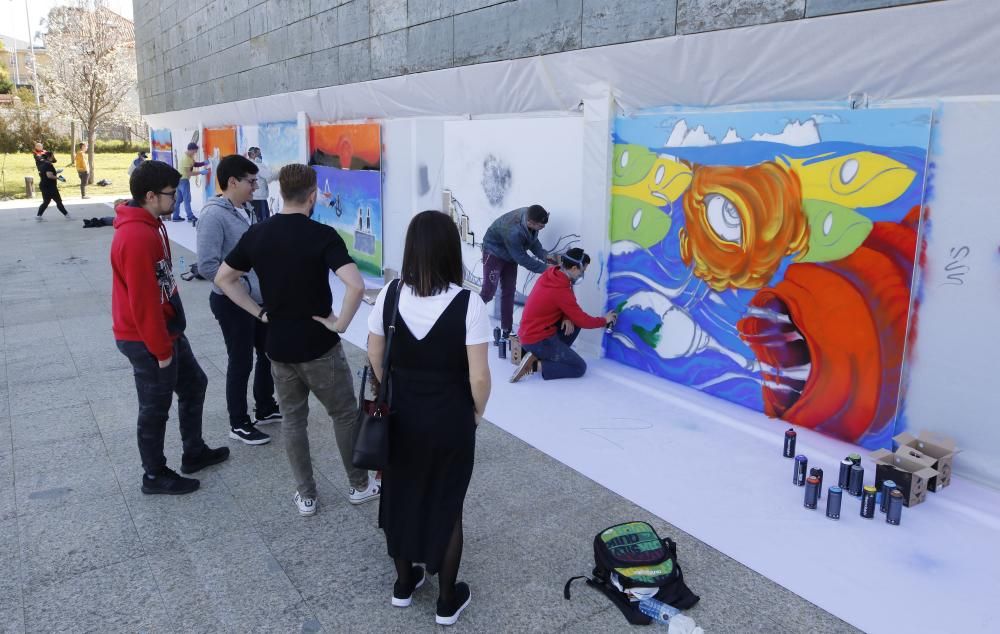 El graffiti de la guardesa, ganador entre los 14 participantes en el festival del Proyecto Ewa.