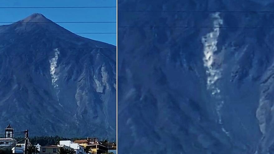 El derrumbe grabado en El Teide no está relacionado con la sismicidad reciente