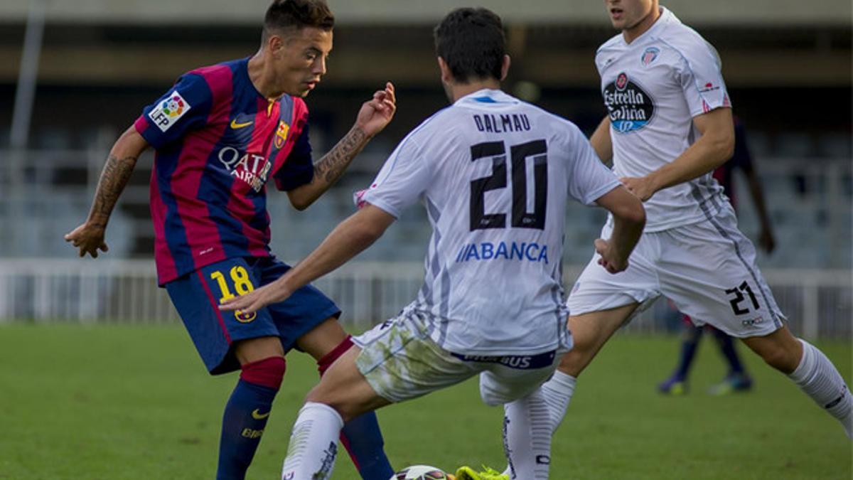 Dalmau jugando con el Lugo ante el filial del Barça