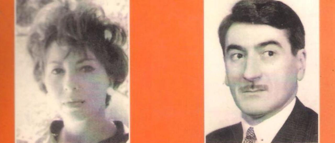 El matrimoni format per Paulette i Georges Demerson en les fotografies de la contraportada del llibre ‘Ca’n Arabí’, en una edició personal pagada pels propis autors.