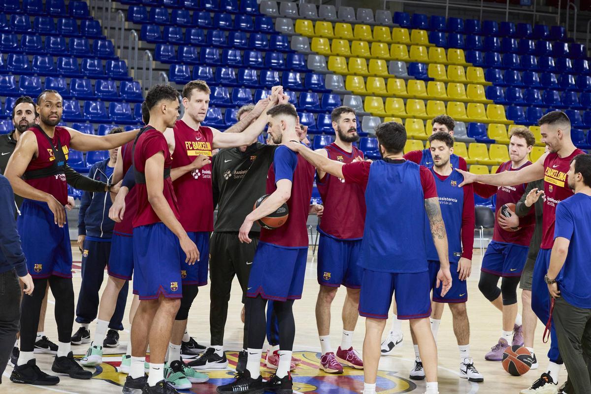 El Barça realizó su último entrenamiento en el Palau antes de partir hacia Múnich