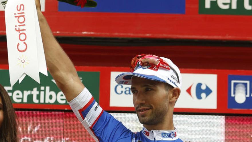 Bouhanni tras proclamarse campeón de la octava etapa de la Vuelta a España de 2014