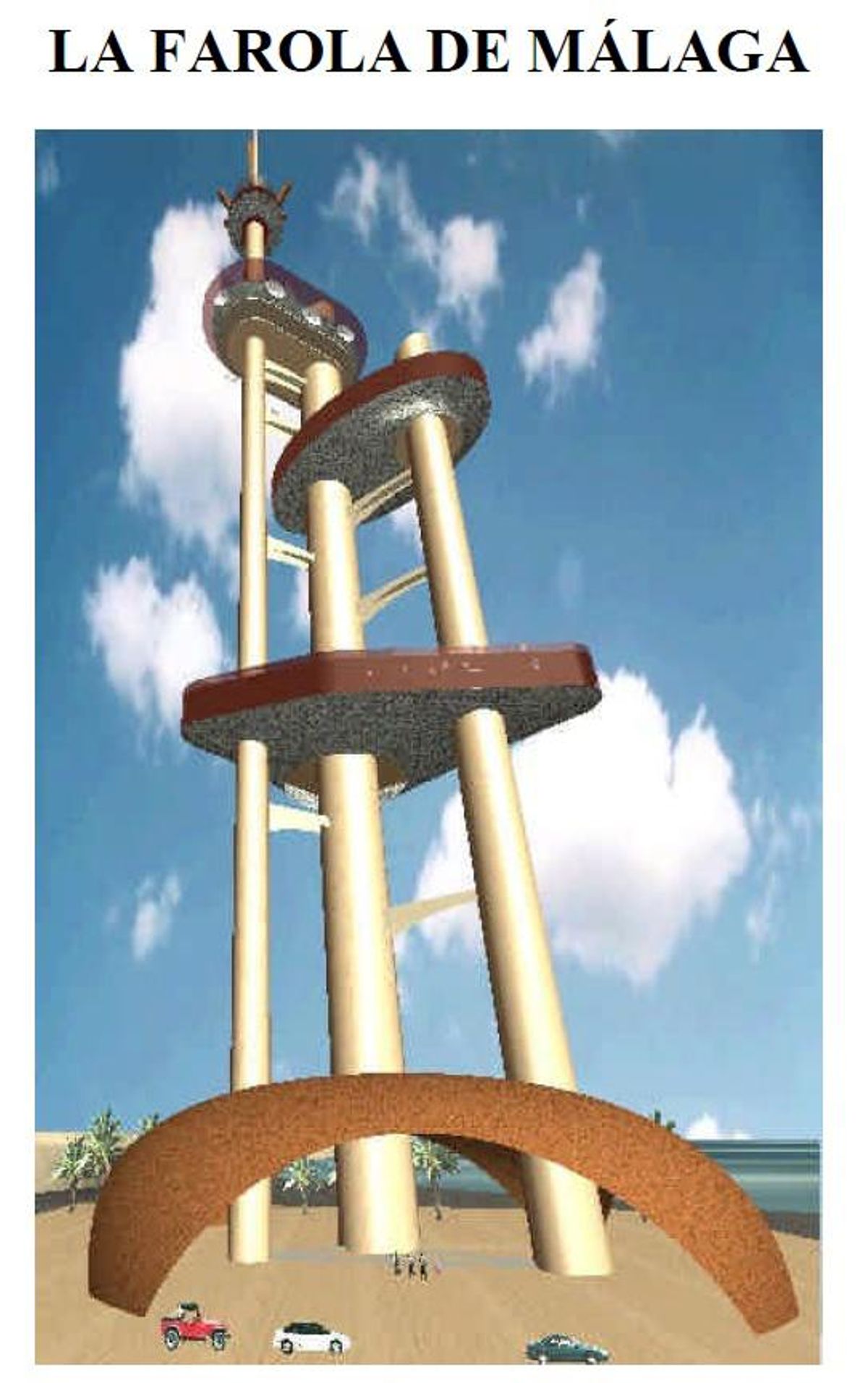 Portada del proyecto de la megatorre 'La Farola de Málaga', a comienzos del siglo XXI.
