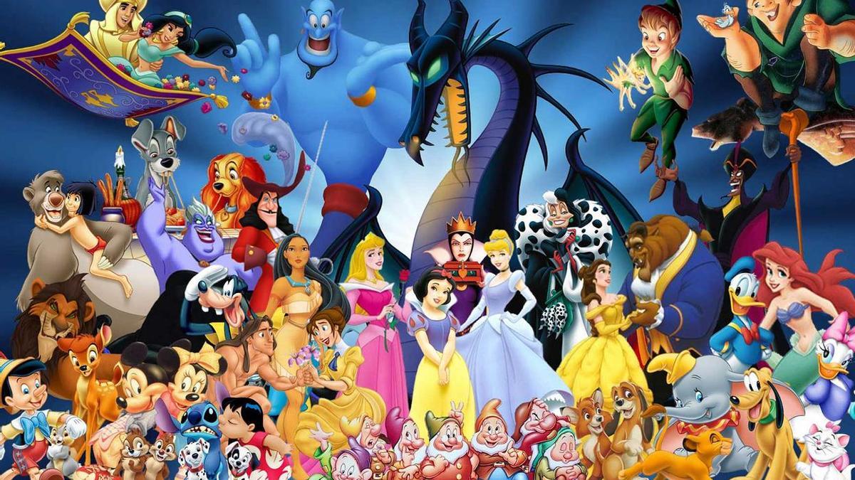 Montaje con los dibujos animados de Disney