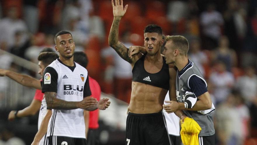 Cancelo, en su último partido con el Valencia CF