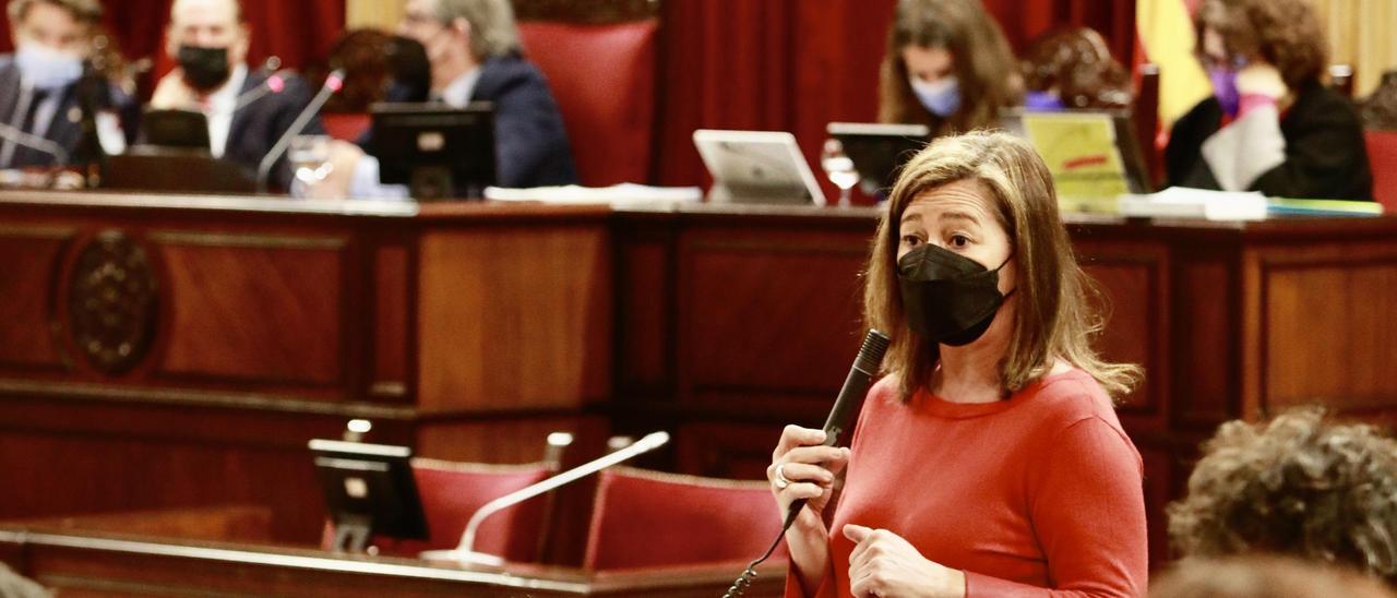 Francina Armengol, ayer, en el Parlament.