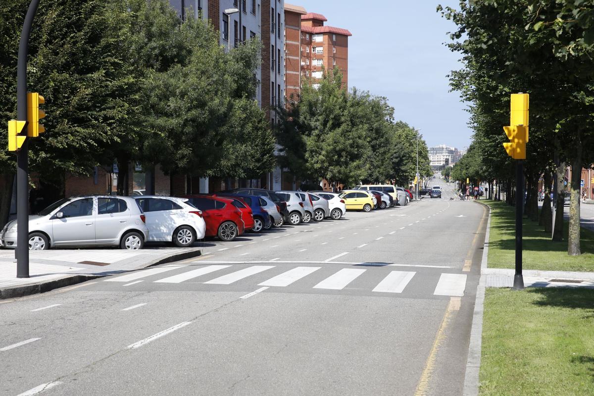 COCHES APARCADOS EN LA AVENIDA DE JOSE MANUEL PALACIO (ANTIGUA JUAN CARLOS I)