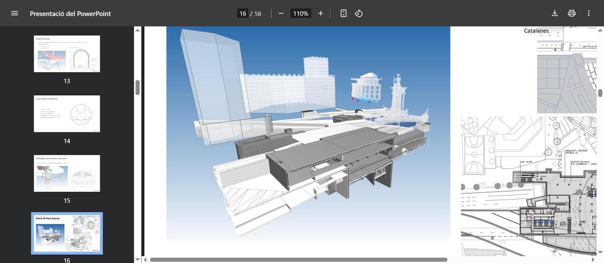 Imagen virtual de la estación de FGC de Espanya tras su ampliación
