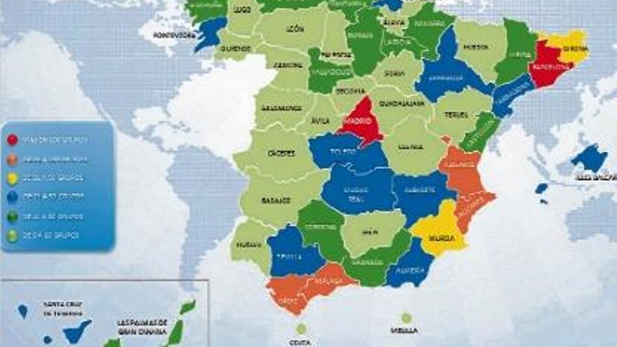 En el mapa del crim organitzat a Espanya Girona figura com una província amb fins a 50 grups delictius