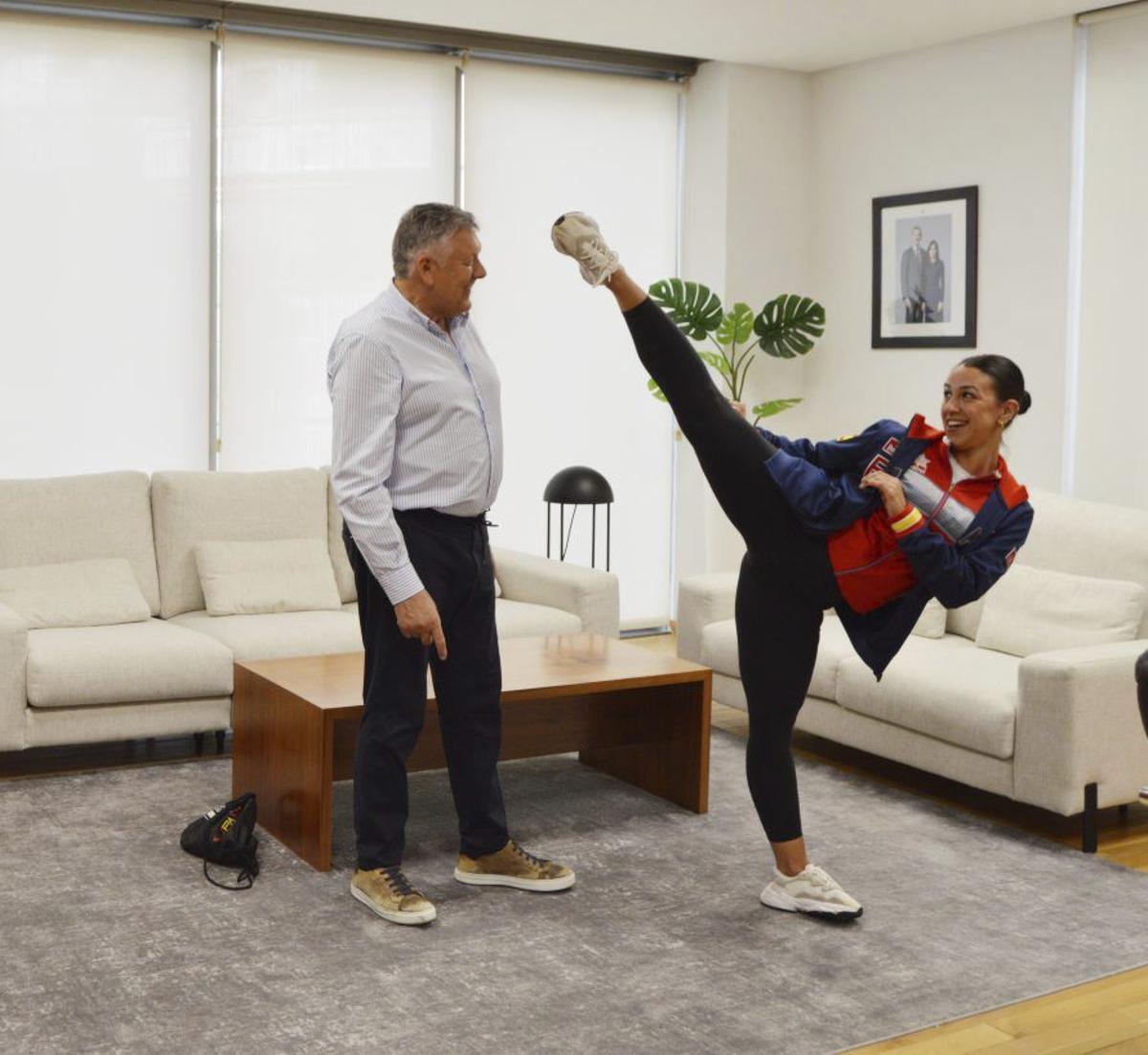 Alba Villar, en el Mundial de Taekwondo.
