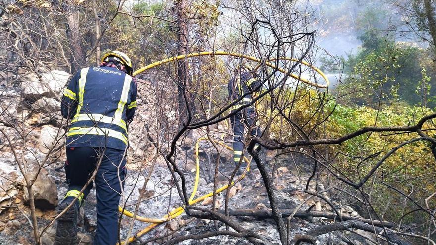Controlan a toda prisa un incendio forestal en la Penya Roja de Llíber