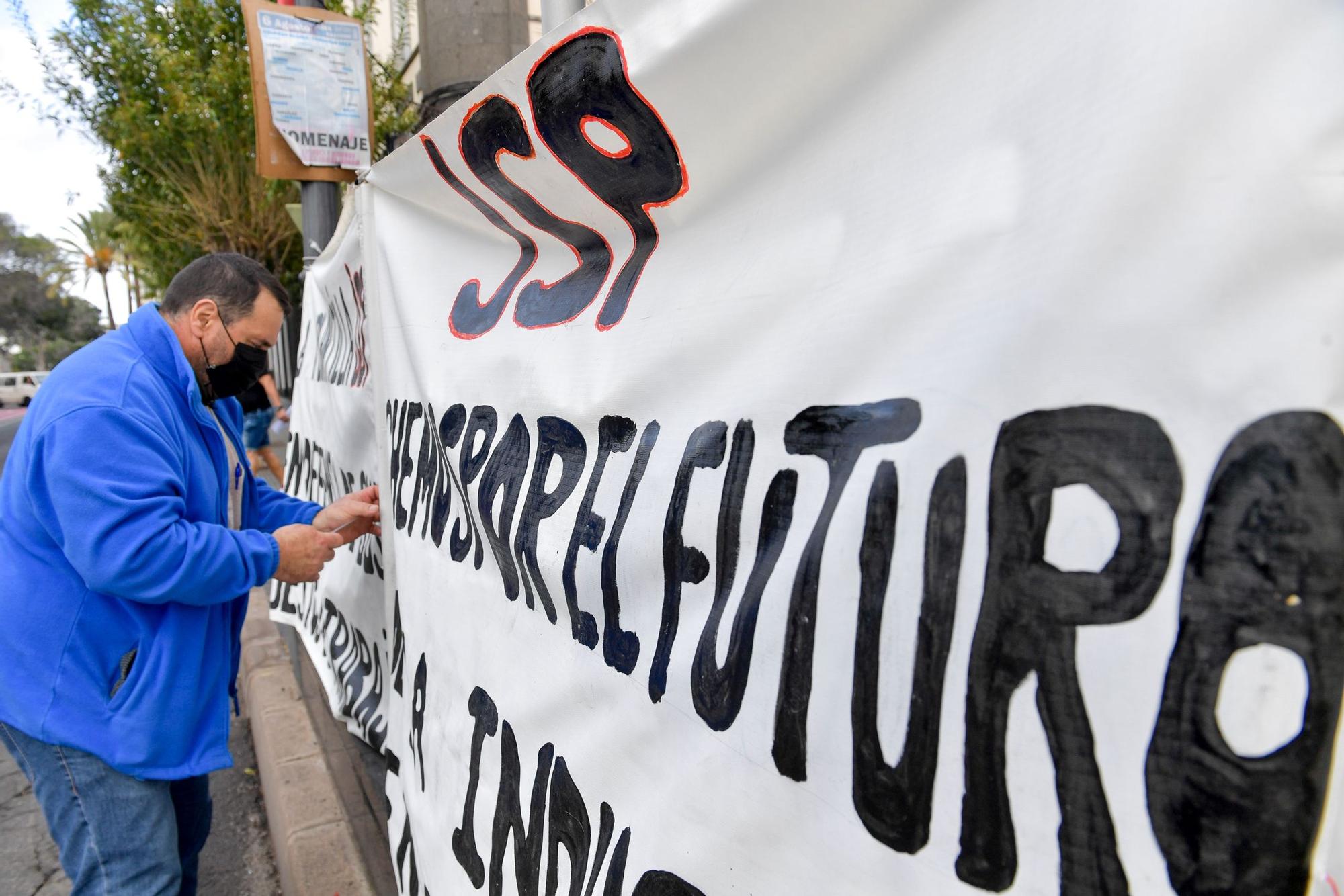 Protesta de los trabajadores de JSP en Las Palmas de Gran Canaria (03/12/2021)