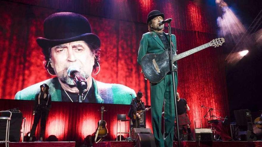 Joaquín Sabina, durante su último concierto en el Coliseum, en 2015.