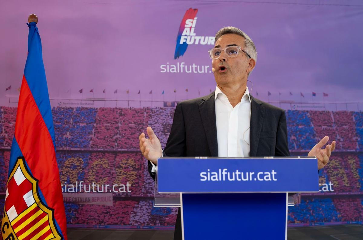 Victor Font, durante su comparecencia ante la prensa en Barcelona.