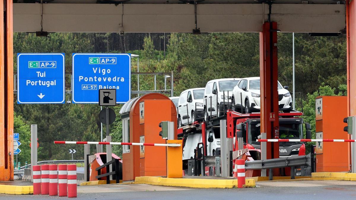 Cabinas de peaje en la AP-9 en Porriño.