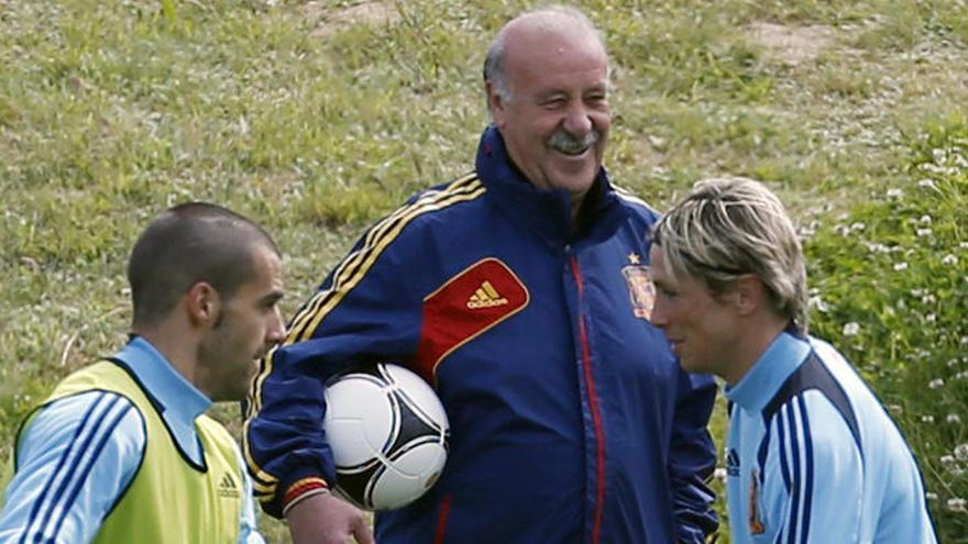 Los jugadores españoles, durante un entrenamiento.