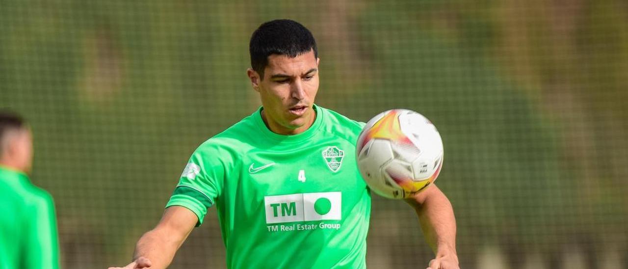 Diego González, durante el entrenamiento de este miércoles