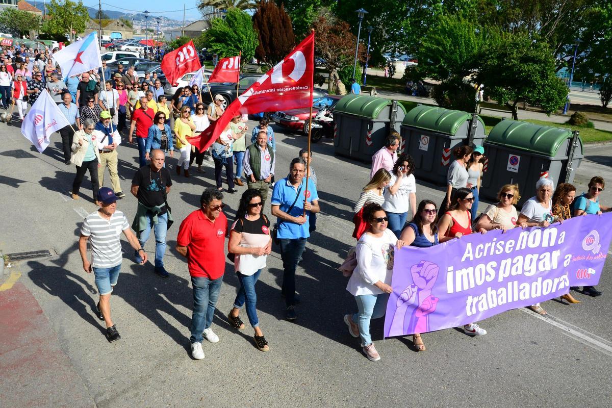Las imágenes de la manifestación del 1º de Mayo en Cangas