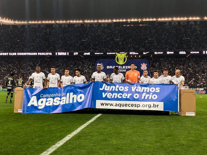 Los jugadores del Corinthians, antes del encuentro.