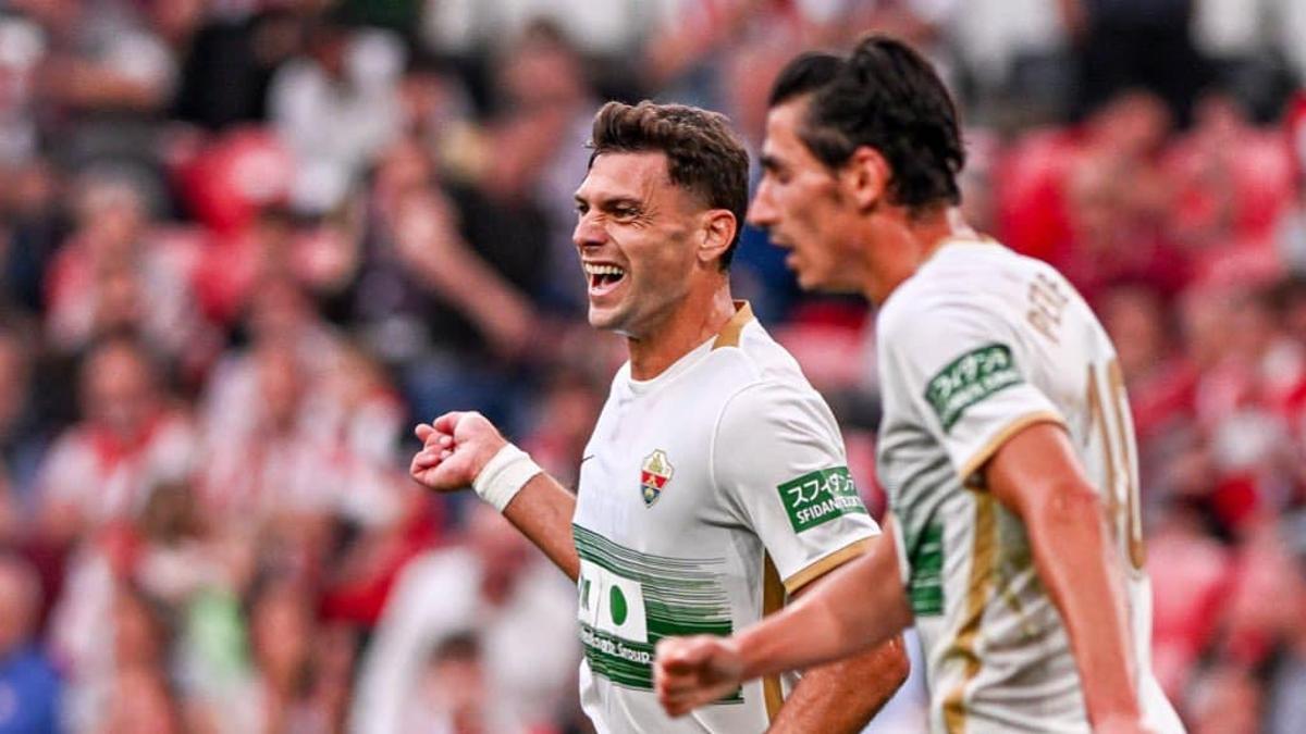 Lucas Boyé tras marcar el gol de la victoria en San Mamés en la penúltima jornada de LaLiga Santander