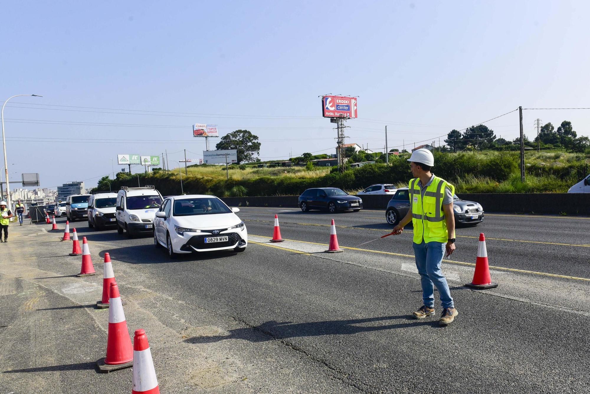 Cortes de tráfico en el acceso a A Zapateira por las obras de remodelación de Alfonso Molina