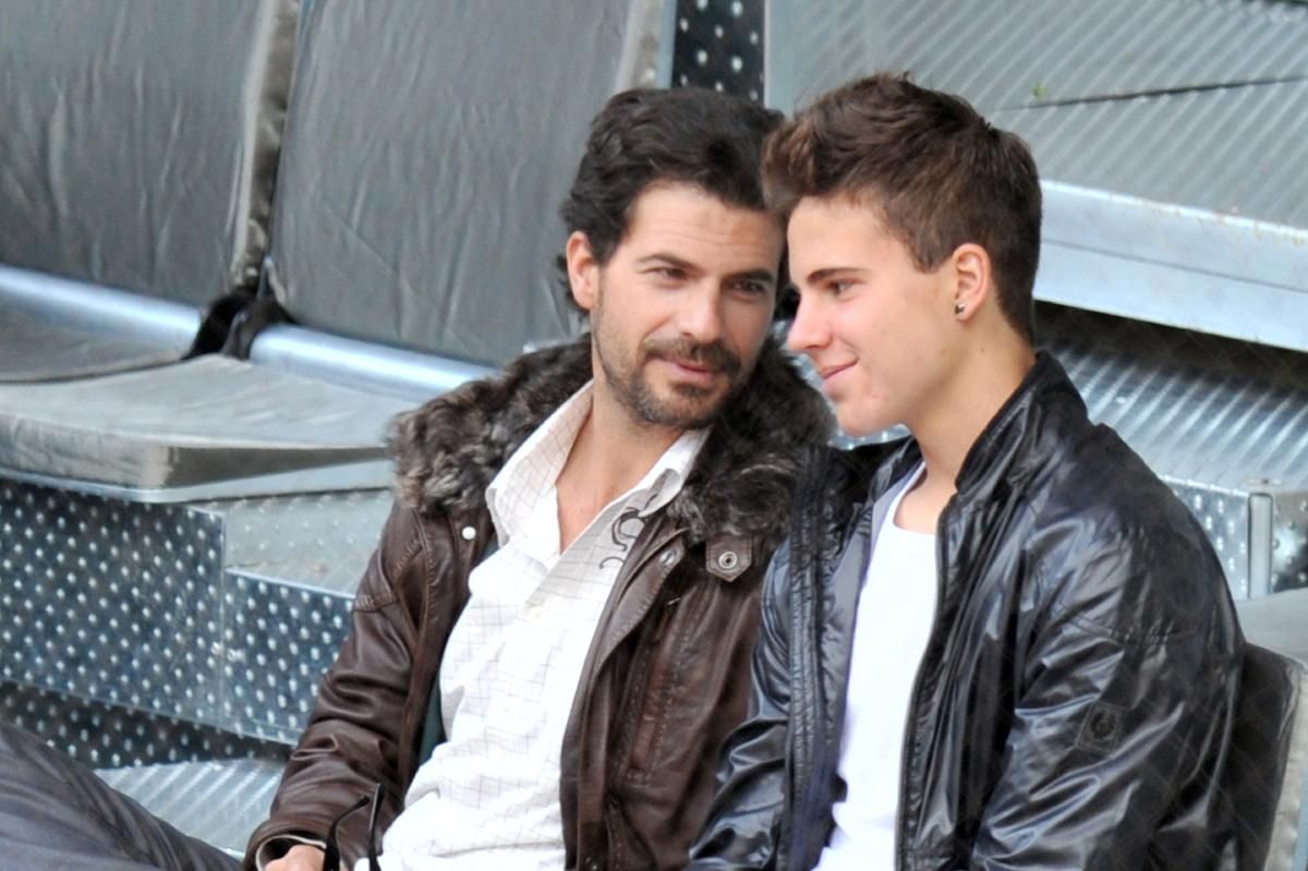 El actor Rodolfo Sancho junto a su hijo Daniel Sancho durante el Masters Series de Madrid 2010