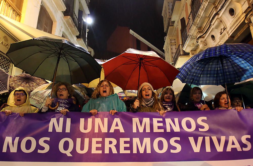 Manifestación en contra de la violencia de género en Málaga