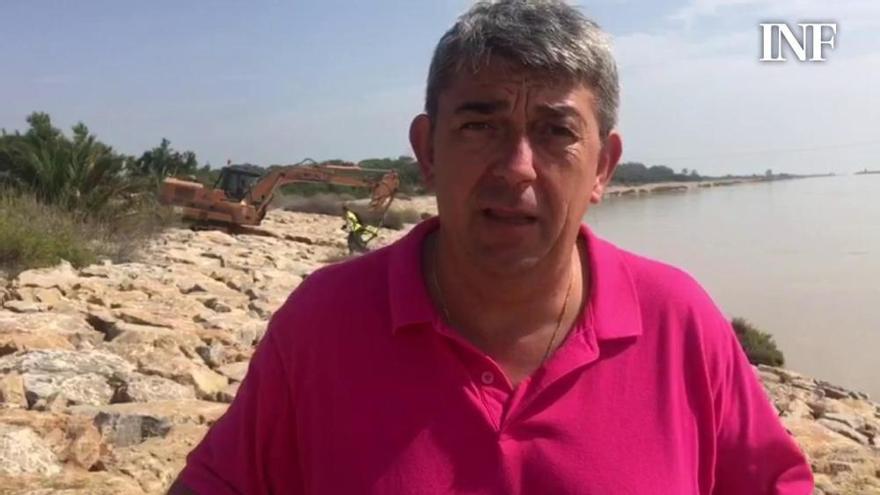 El alcalde de Guardamar opina sobre la obra para abrir una vía de agua en el cauce nuevo del Segura