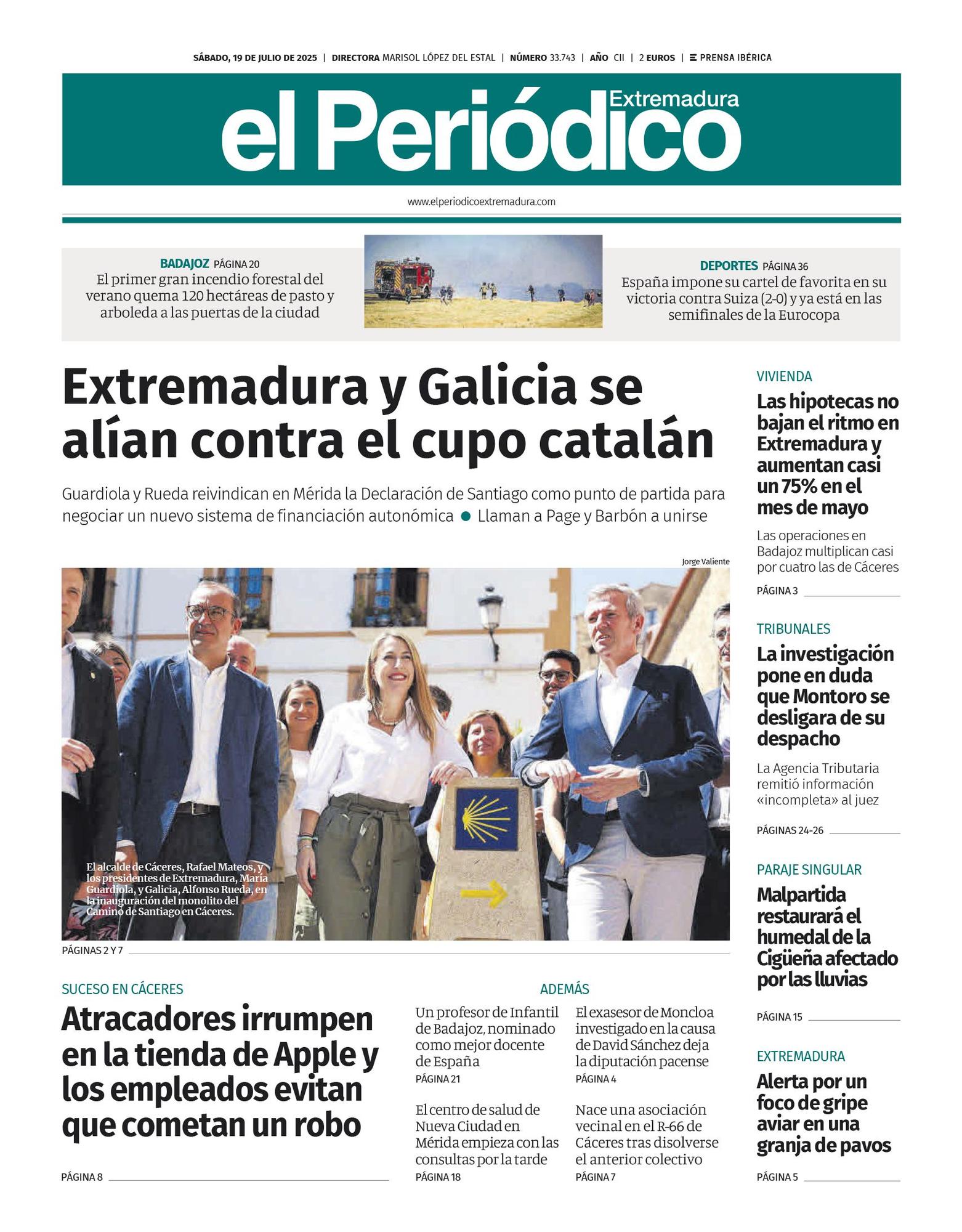 Consulta la portada correspondiente al día 19 de julio de 2025