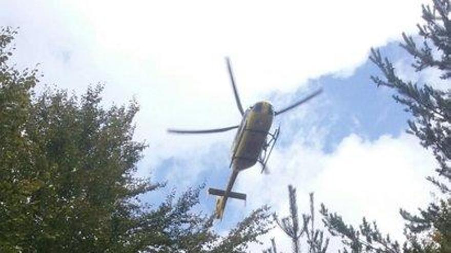 El boletaire, atès per un bomber, aquest dimarts al migdia