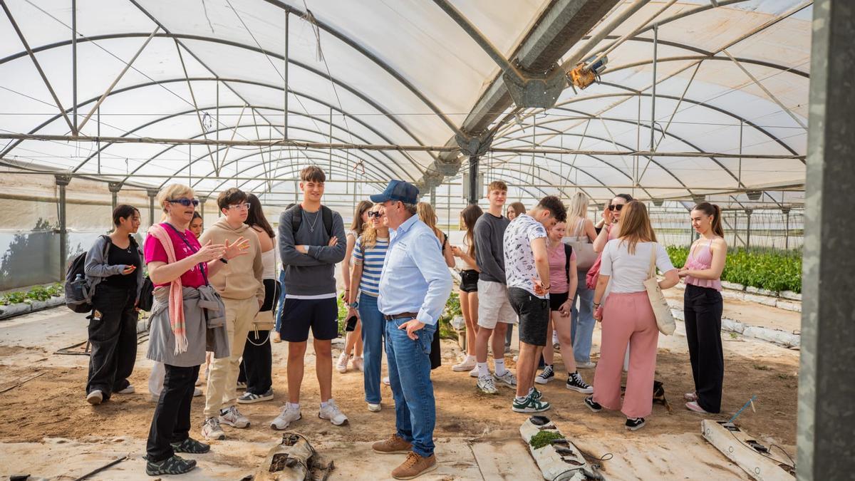 Farm to Fork: Estudiantes de España y Eslovenia visitan la finca agrícola de Hoteles Servigroup en Villajoyosa