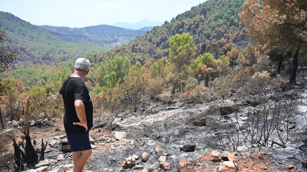 Vecinos regresan a casa tras el incendio de la Vall d'Uixó.