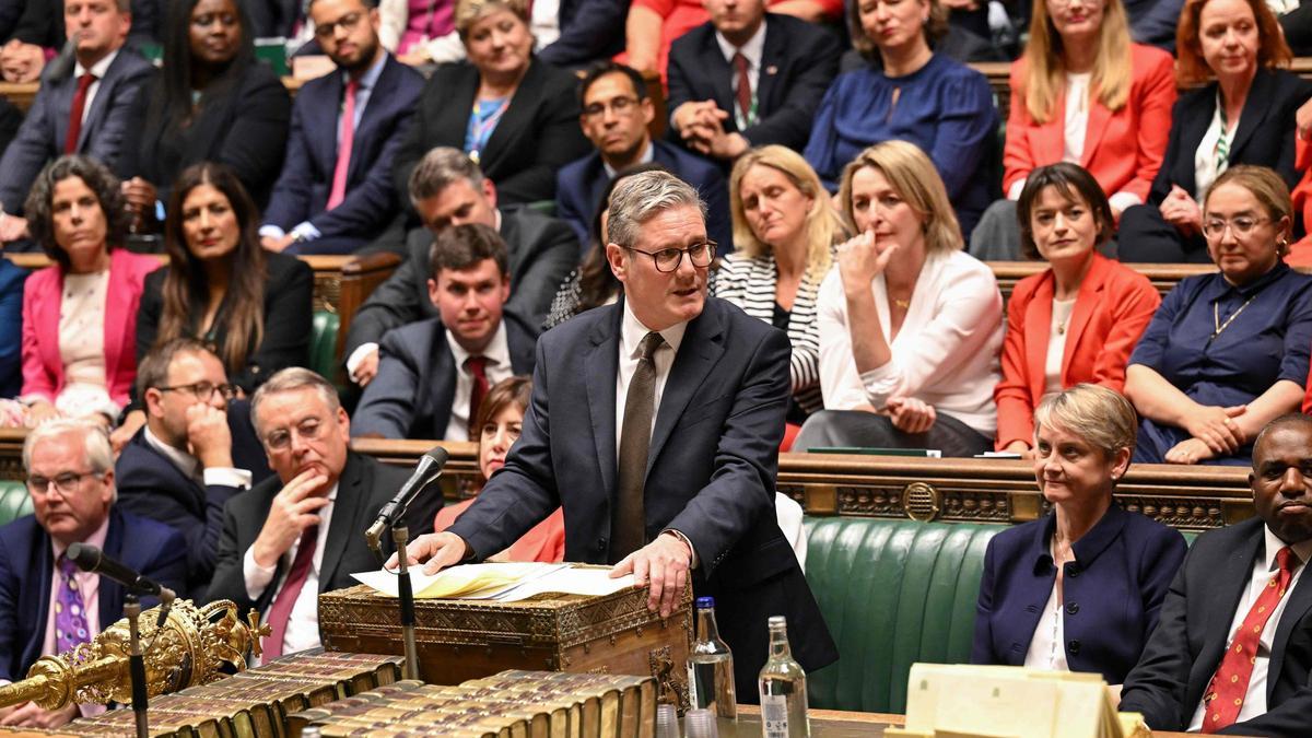 El primer ministro británico, Keir Starmer, este martes en el Parlamento.