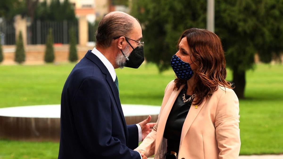 Javier Lambán y Laura Vilagrà, en una reunión el pasado mes de octubre en el Pignatelli.