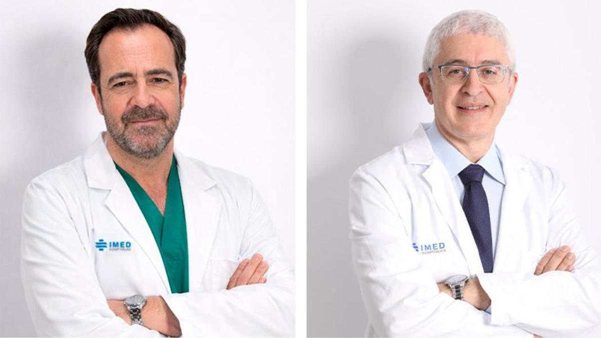 Los doctores Juan García de Lara y Rafael Florenciano, especialistas de IMED Virgen de la Fuensanta.