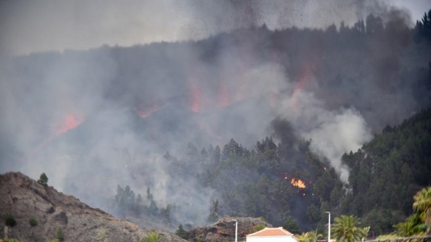 Erupción del volcán de La Palma en Cabeza de Vaca, Cumbre Vieja