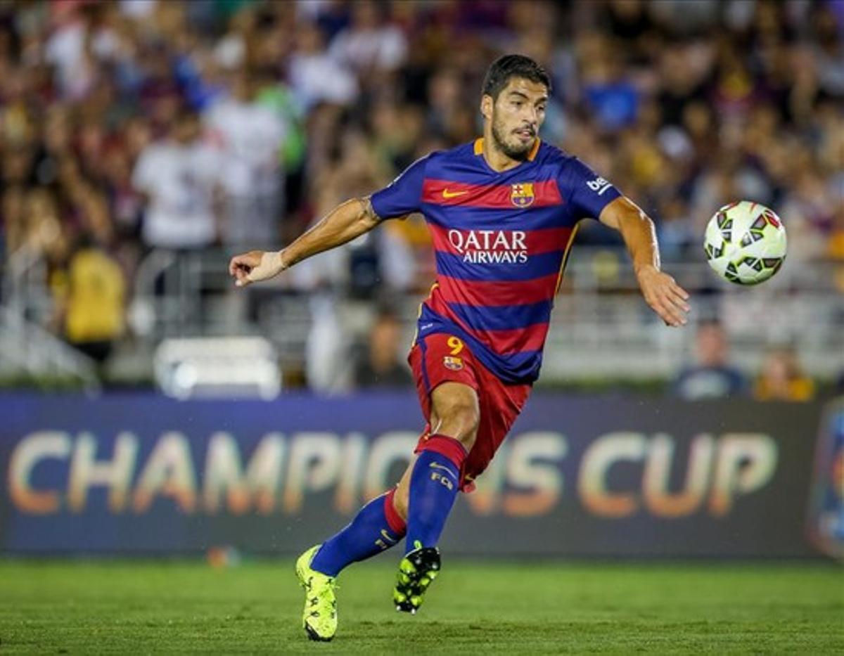Luis Suárez, en el partit que el Barça va disputar davant Los Angeles Galaxy. Luis Suárez, en el partit que el Barça va disputar davant Los Angeles Galaxy.