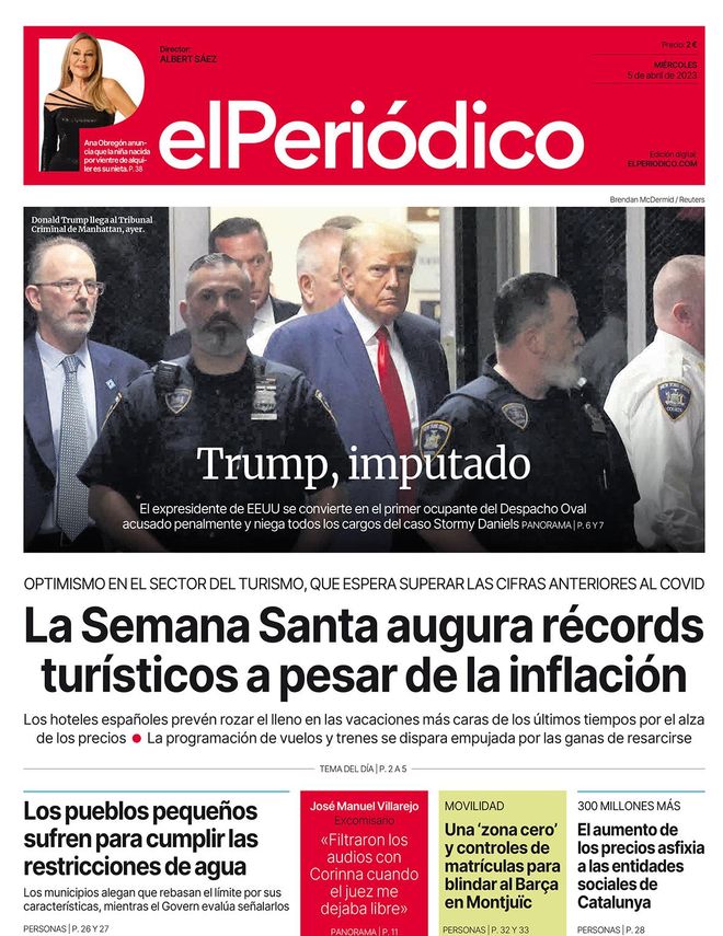 La portada d’EL PERIÓDICO del 5 d’abril del 2023